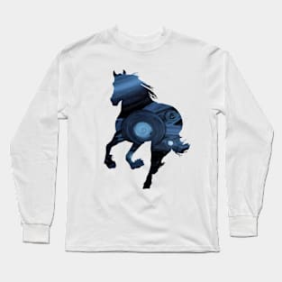 Blue Horse Long Sleeve T-Shirt